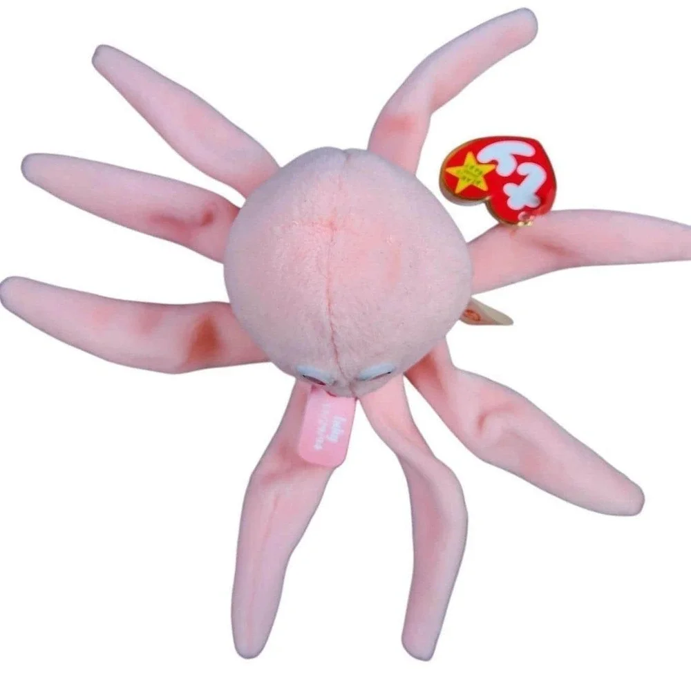 Vintage‎ 1994 Ty Beanie Babies Inky the Octopus Pink Plush Stuffed Animal
